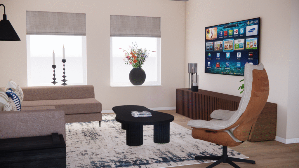 interieurontwerp warm en gezellige woonkamer