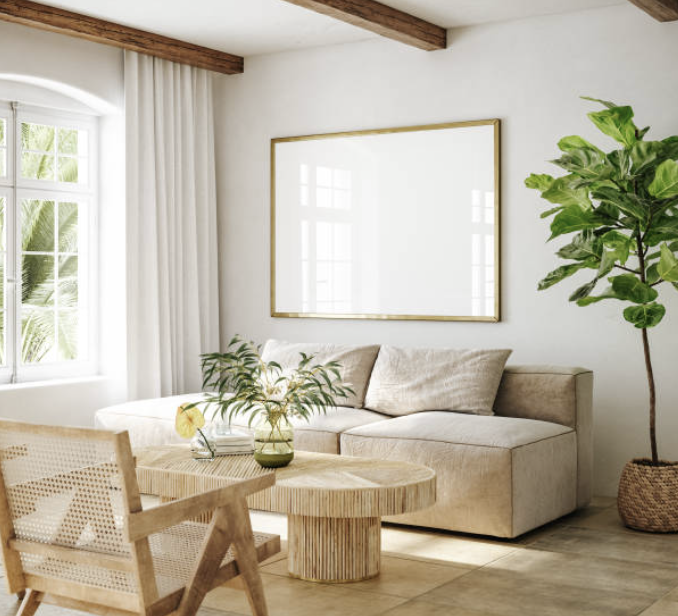 scandinavisch interieur met natuurlijke materialen brengen warmte in het interieur.