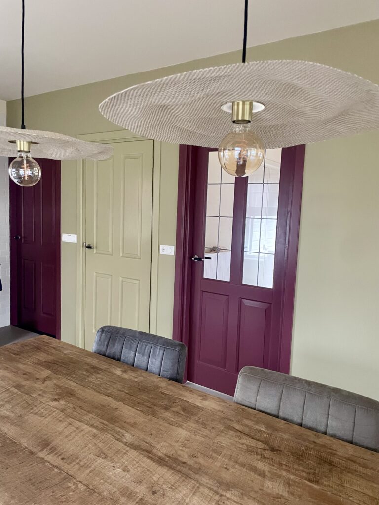 Interieuradvies met kleur en verf van een eetkamer